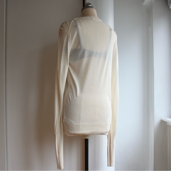 Céline Mulberry Silk Sheer Knit Long Sleeve Top - Picture 3 of 6
